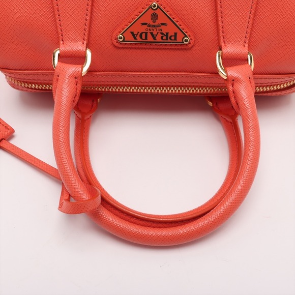 Prada Lux Saffiano Handbag Leather Orange - Picture 5 of 8